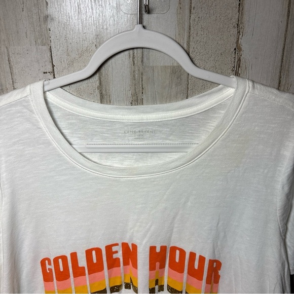 Lane Bryant Women's Sz 22/24 Golden Hour Graphic TShirt Cotton Blend White - Picture 8 of 15